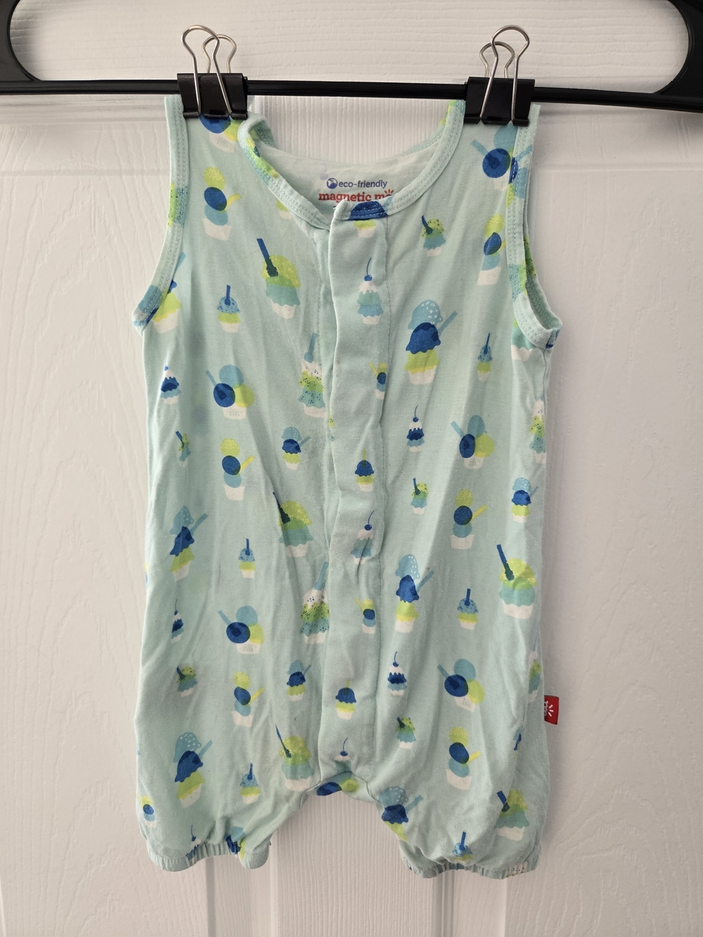 Magnetic Me Mint Ice Cream Print Sleeveless One Piece Romper Onesie 3-6m
